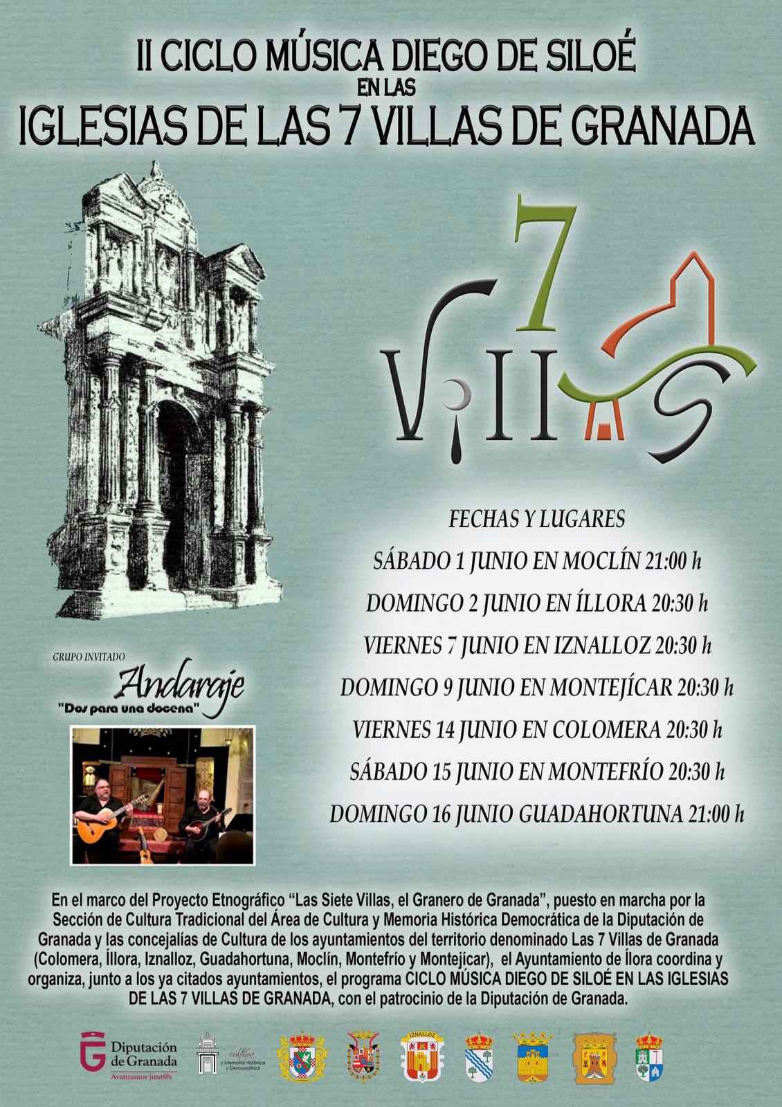 Cartel II Ciclo de Música Diego de Siloé en las Iglesias de las 7 Villas de Granada